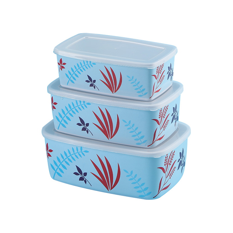 3 Piece Set Rectangle Melamine Fresh-Keeping Lunch Box