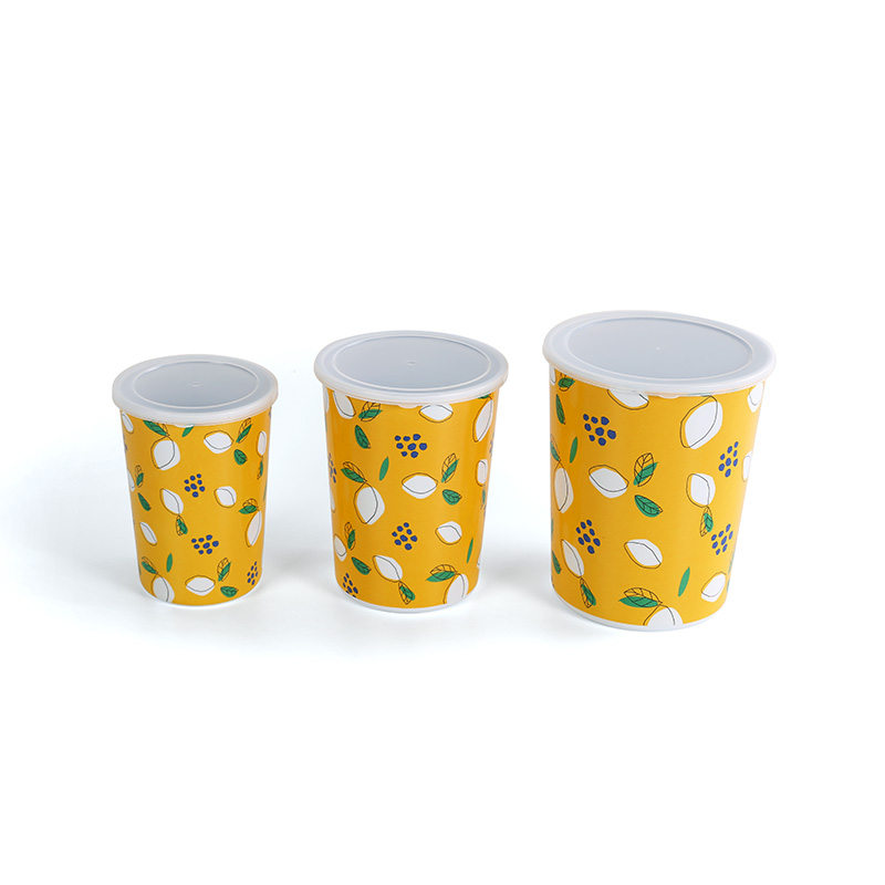 3 Piece Set Melamine Fresh-Keeping Round Bucket