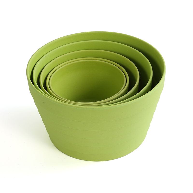 5-piece set of stepped salad bamboo powder bowls