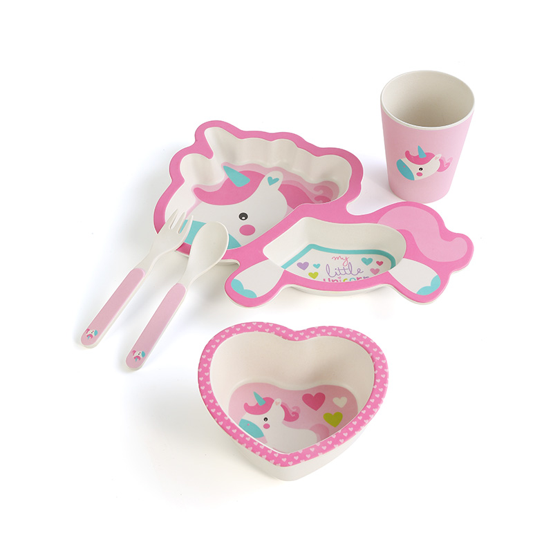 5 Piece Unicorn Bamboo Powder Children's Set