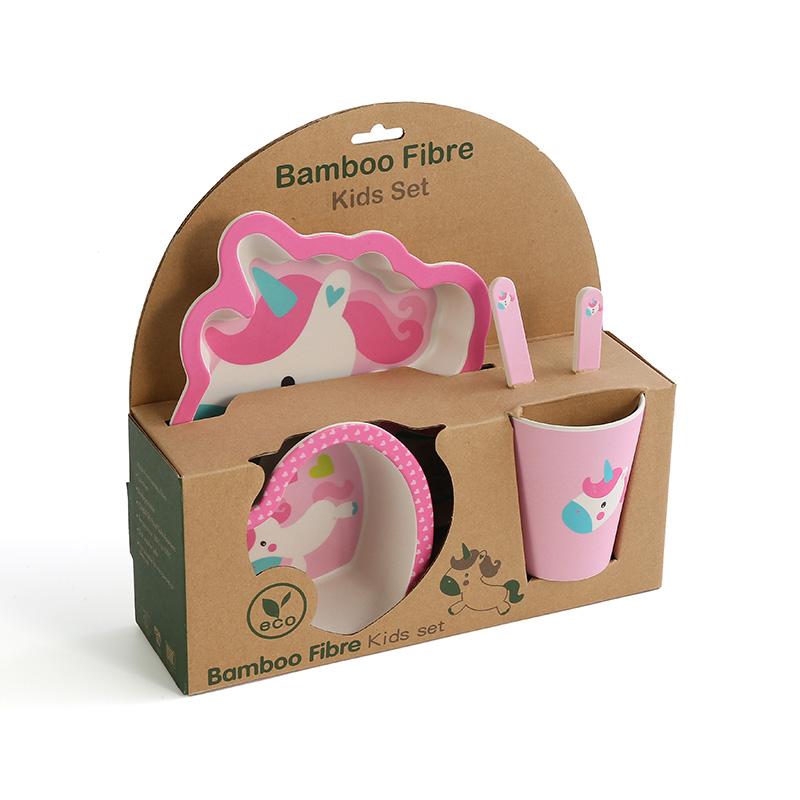 5 Piece Unicorn Bamboo Powder Children's Set